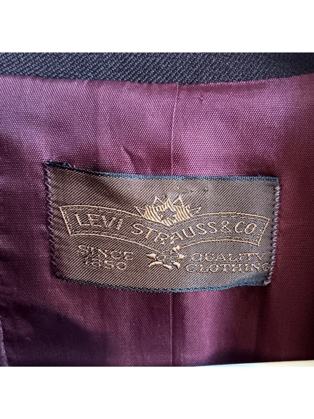 sz 8 Vintage Levis Womens Brown Blazer Jacket Single Button Closure 1980's mom